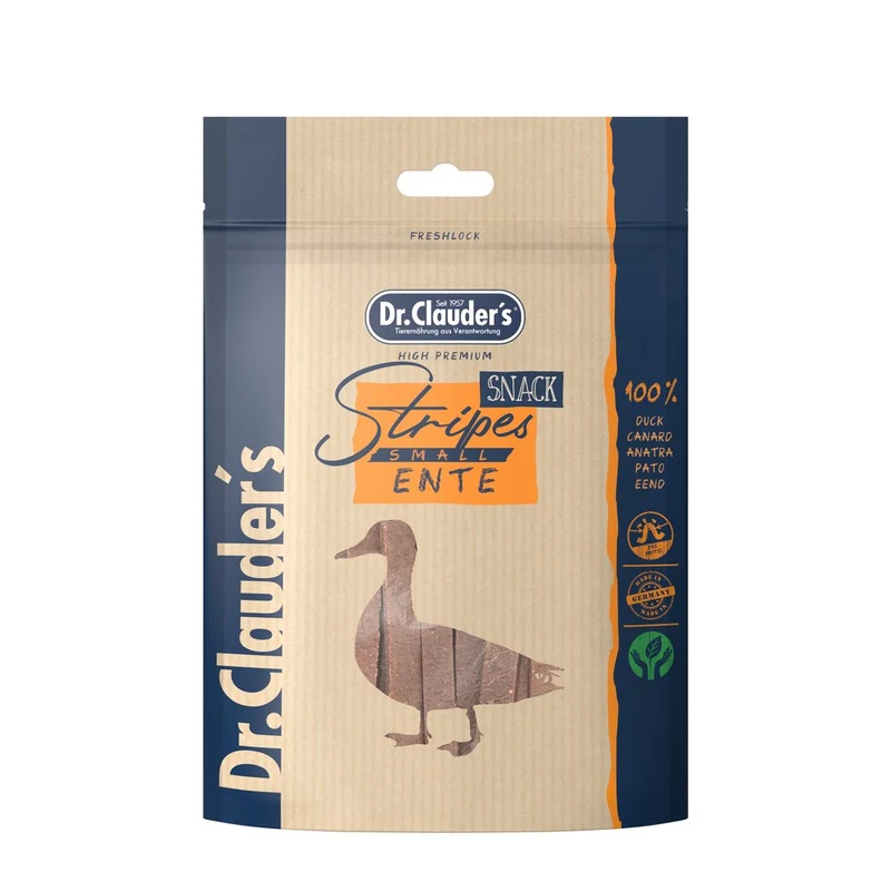Snack Dr.Clauder s Trainee Strips Anatra per Cani e Gatti 80g