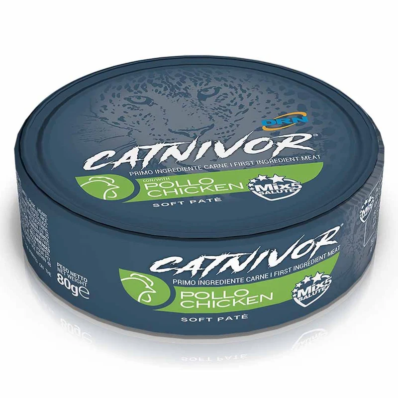 Bocconi DRN Catnivor Pollo Alimento Umido per Gatti Adulti 80g