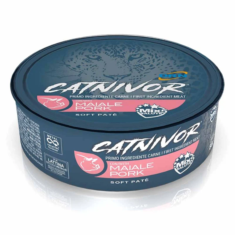 Bocconi DRN Catnivor Maiale Alimento Umido per Gatti Adulti 80g