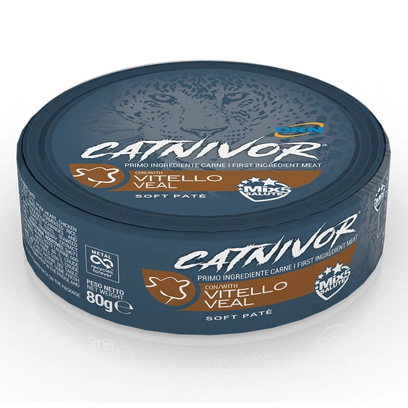 Bocconi DRN Catnivor Vitello Alimento Umido per Gatti Adulti 80g