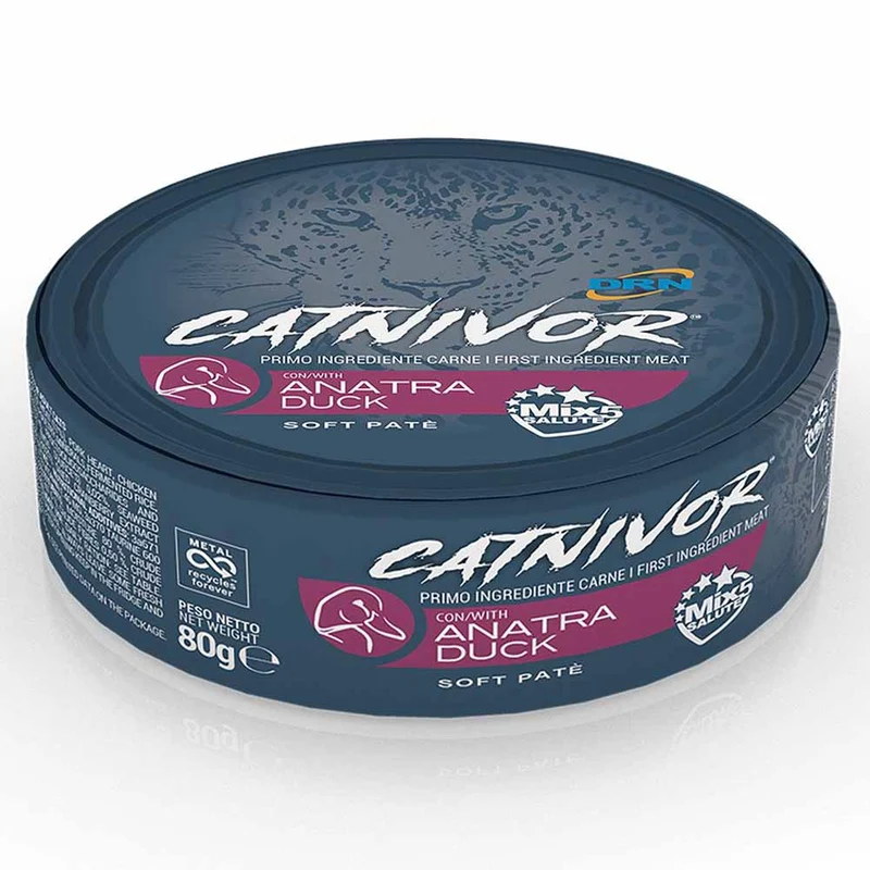 Bocconi DRN Catnivor Anatra Alimento Umido per Gatti Adulti 80g
