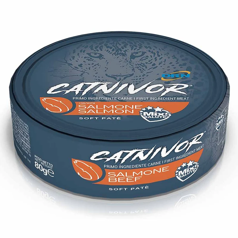Bocconi DRN Catnivor Salmone Alimento Umido per Gatti Adulti 80g