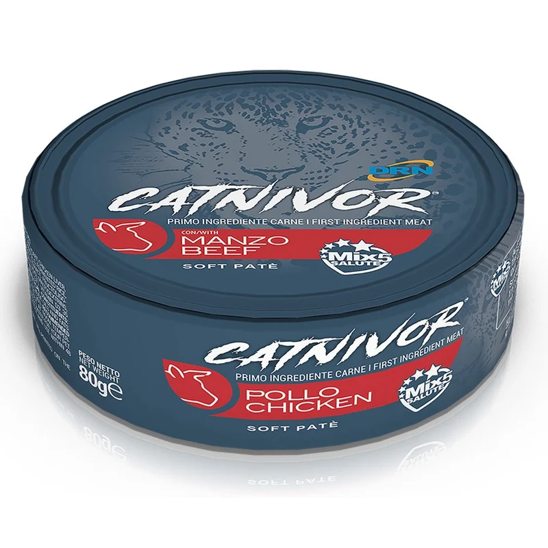 Bocconi DRN Catnivor Manzo Alimento Umido per Gatti Adulti 80g