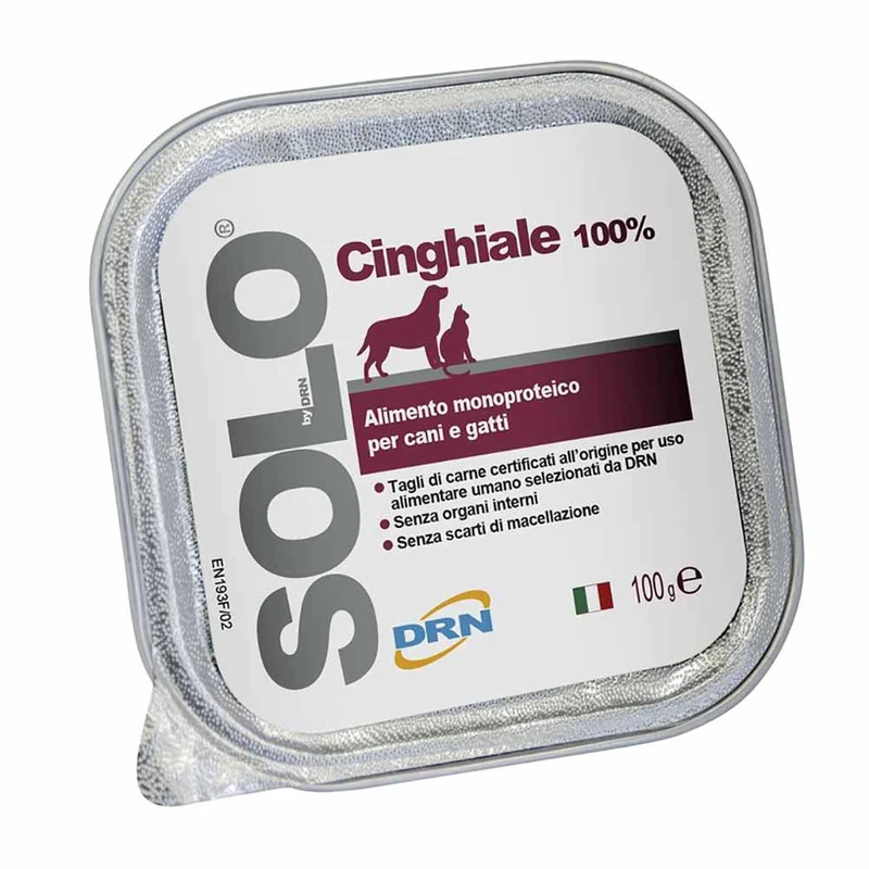 Alimento Monoproteico DRN Solo Cinghiale per Cani e Gatti 100g