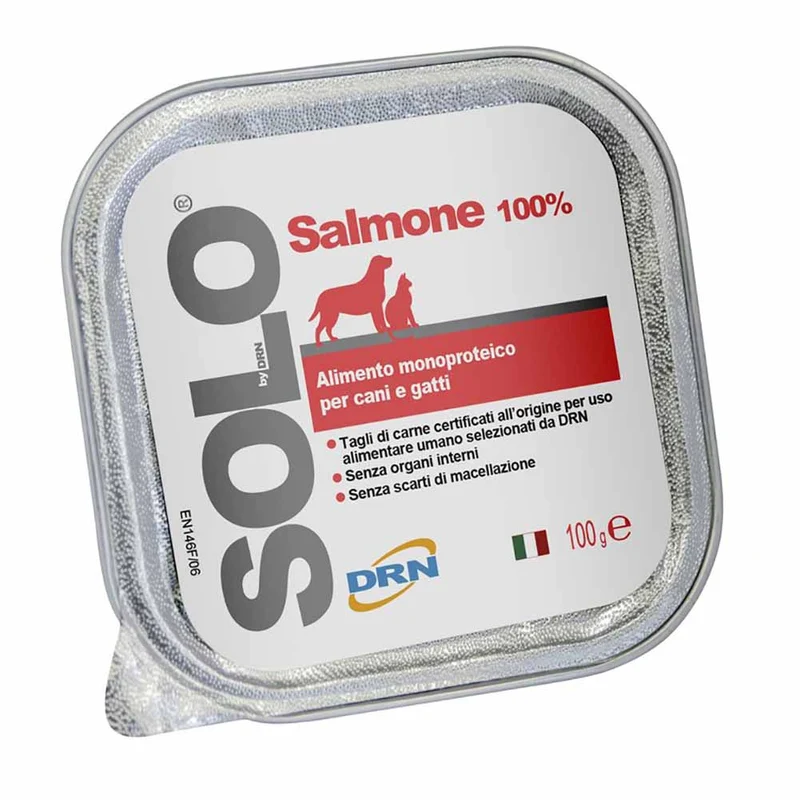 Alimento Monoproteico DRN Solo Salmone per Cani e Gatti 100g