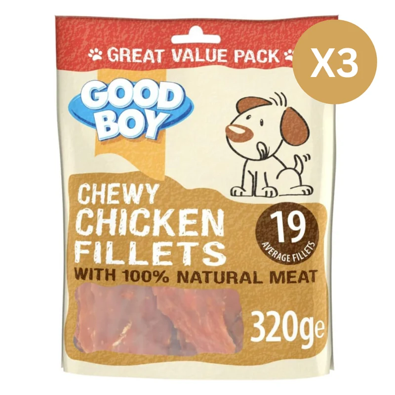 Armitage Goodboy Chewy Chicken Fillets Dog Treats 320G - Pack of 3
