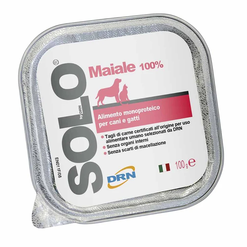 Alimento Monoproteico DRN Solo Maiale per Cani e Gatti 100g