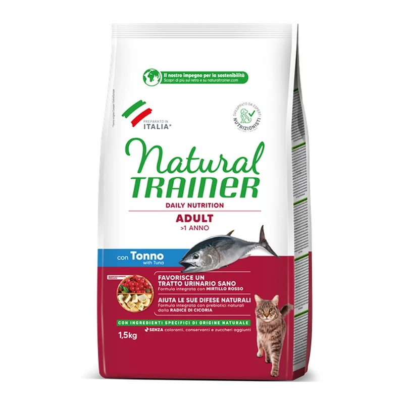 Cibo Secco Natural Trainer Adult con Tonno per Gatti 1,5kg