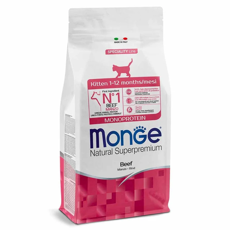 Alimento gatto Monge Natural Monoprotein Kitten da 1 a 12 mesi Manzo 1,5kg