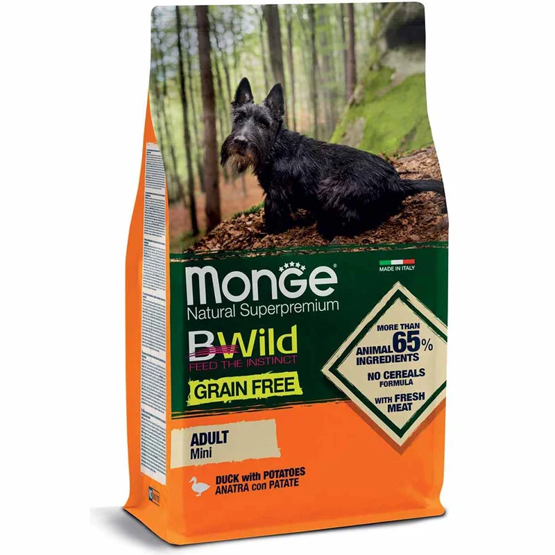 Alimento cane Monge BWild Mini Adult Anatra con patate 2,5kg