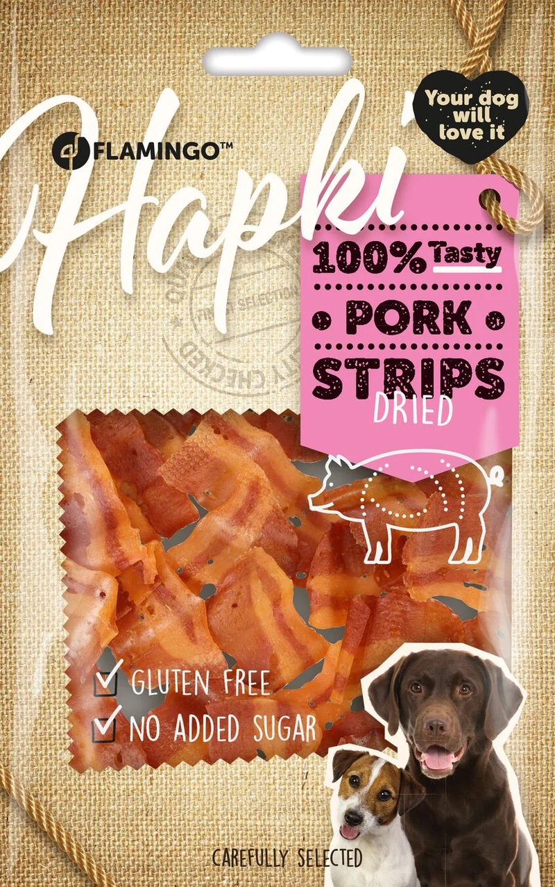 FLAMINGO CANE SNACK "HAPKI" STRISCE DI BACON 50 GR