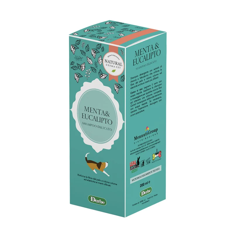NATURAL DERMA PET CANE SHAMPOO DELICATO MENTA & EUCALIPTO 200 ML