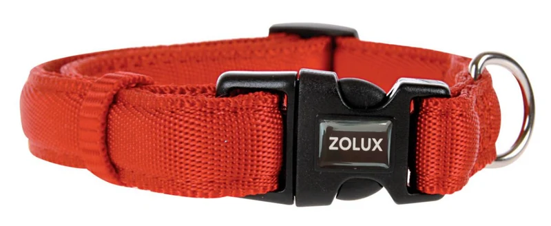 Collare Cushion in Nylon Imbottito per Cani - 25 mm, Rosso