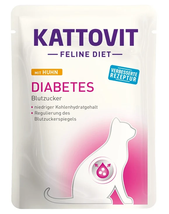 Kattovit Diabetes al Pollo - Cibo Umido per Gatti Diabetici, 85g