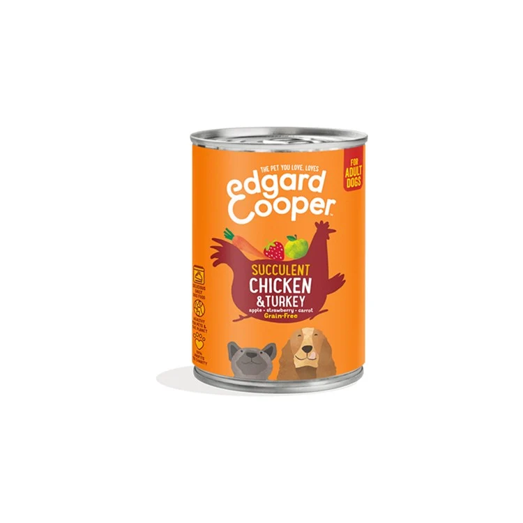 Edgard & Cooper Adult Pollo e Tacchino con Mela e Fragola - 400g