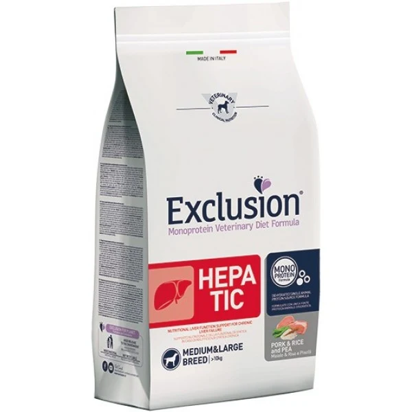 Exclusion Veterinary Diet Dog Hepatic Maiale e Riso Medium - 12 kg