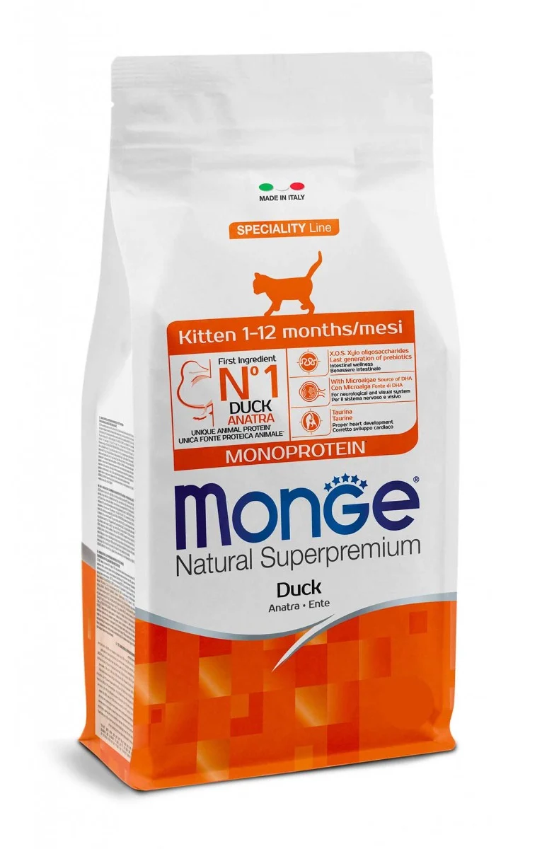 Monge Natural Monoprotein Kitten all'Anatra - Crocchette, 400g