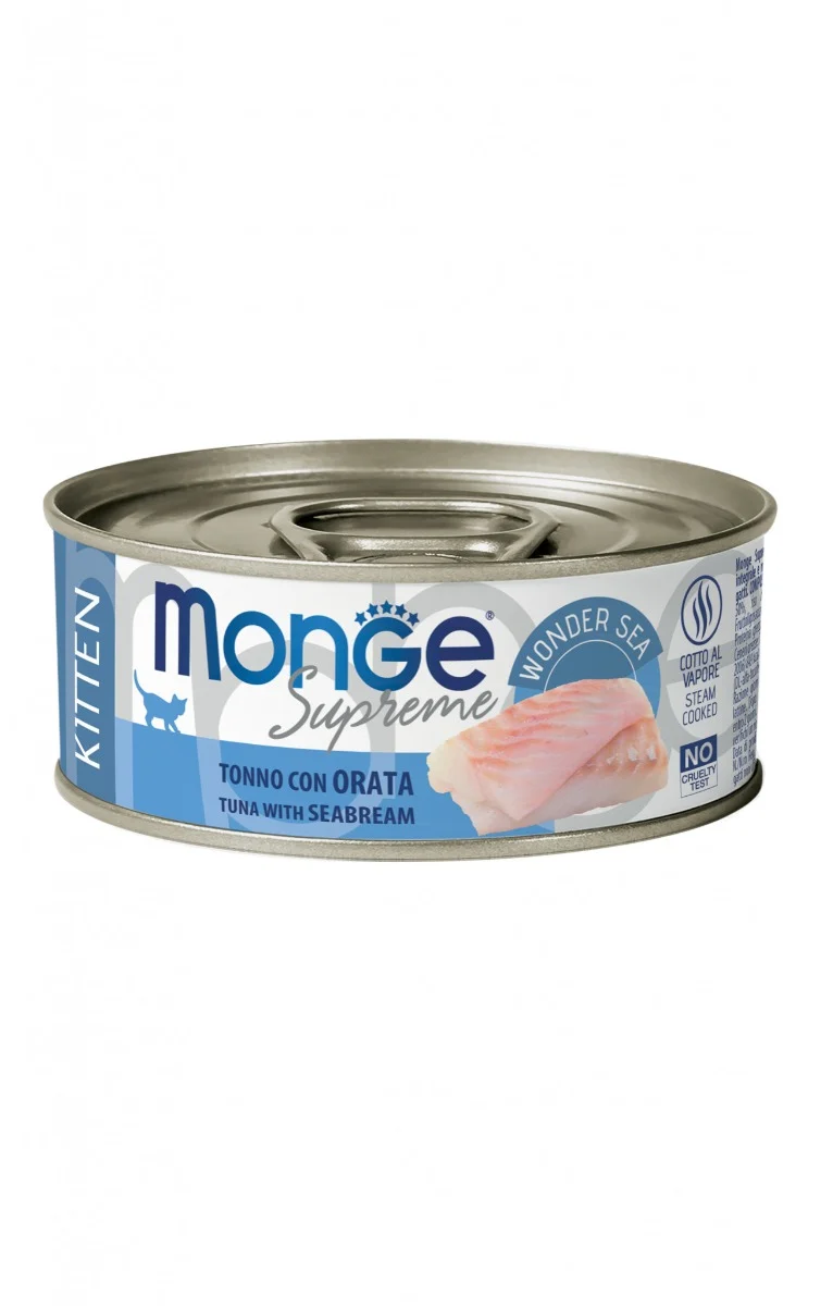 Monge Supreme Kitten Tonno e Orata - Cibo Umido per Gattini, 80g