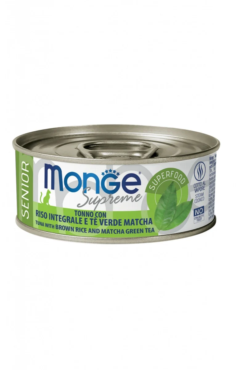 Monge Supreme Senior Tonno, Riso Integrale e Tè Verde Matcha - 80g