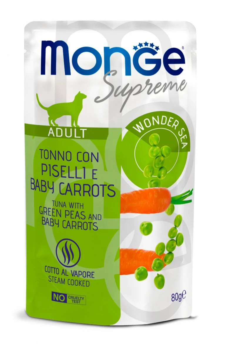 Monge Supreme Adult Tonno con Piselli e Carote - Busta 80g