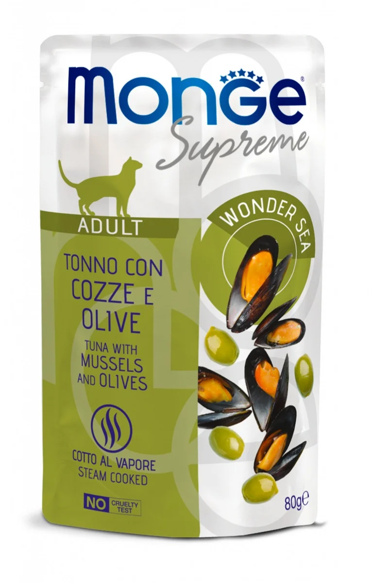Monge Supreme Adult Tonno con Cozze e Olive - Busta 80g