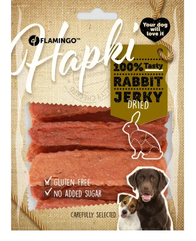 FLAMINGO CANE SNACK "HAPKI" JERKI DI CONIGLIO 170 GR
