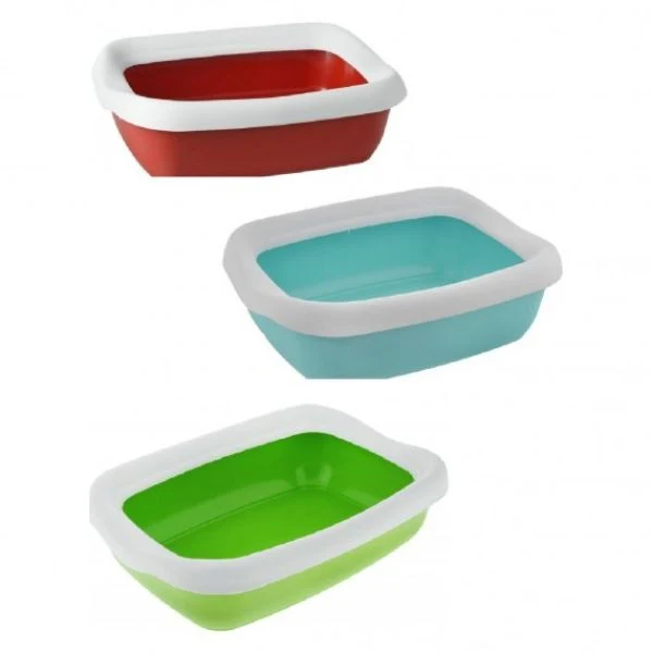 Lettiera Beta Leopet con Cornice per Gatti - Maxi, 49x40x13 cm