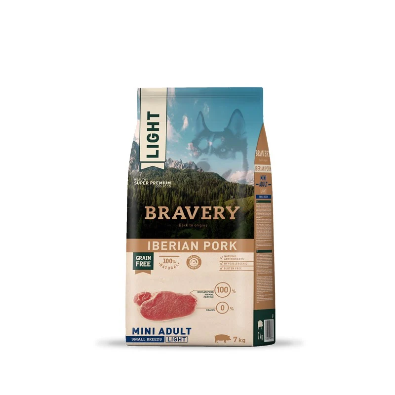 Bravery Adult Mini Light al Maiale - Crocchette per Cani, 7 kg