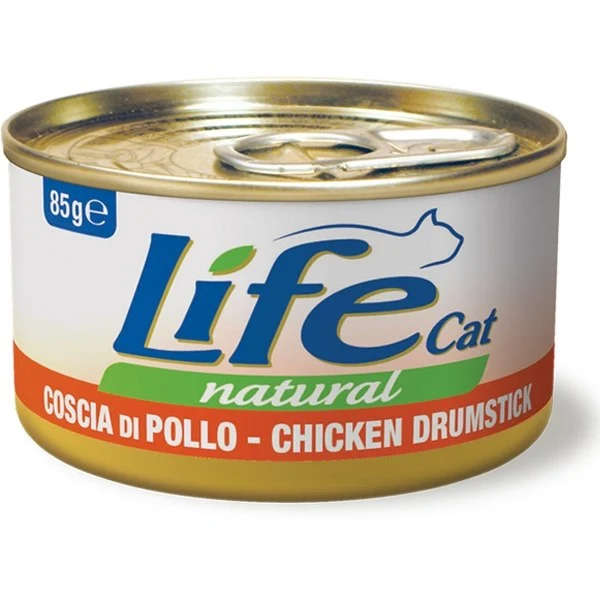 Life Cat Natural Coscia di Pollo - Cibo Umido Gatto, 85g