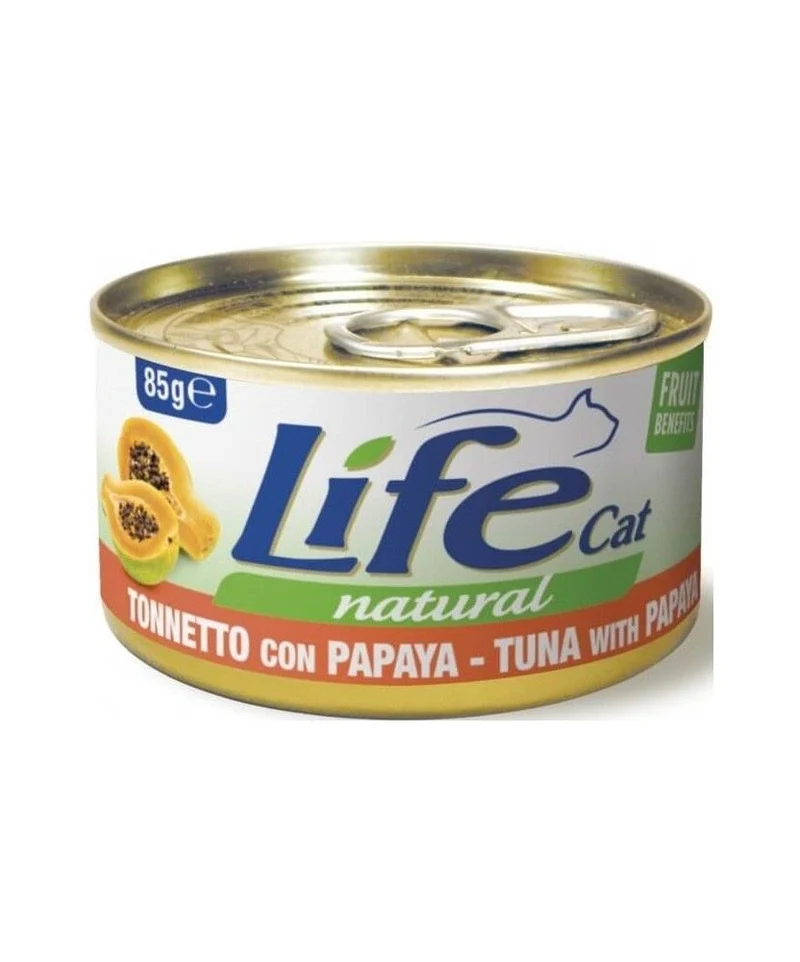 Life Cat Natural Tonnetto e Papaya - Cibo Umido Gatto, 85g