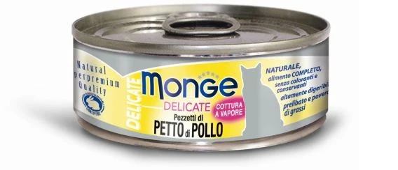 MONGE GATTO DELICATE LATTINA ADULTO PETTO DI POLLO 80 GR