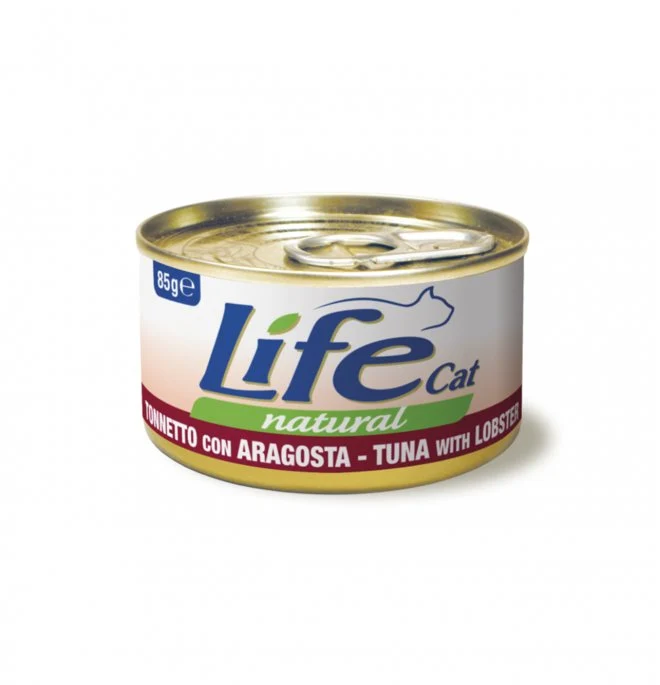 Life Cat Natural Tonnetto e Aragosta - Cibo Umido Gatto, 85g