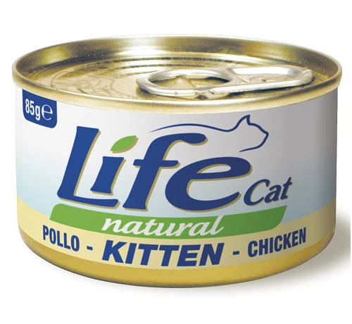 Life Cat Natural Kitten al Pollo - Cibo Umido per Gattini, 85g