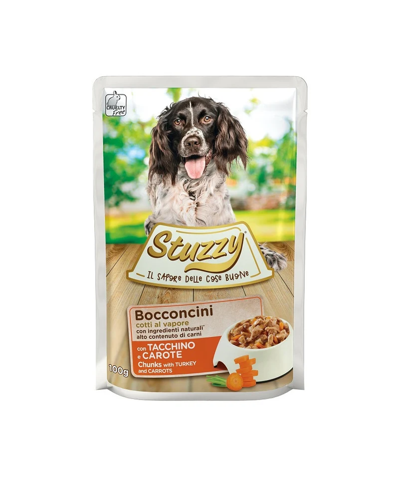 Stuzzy Cane Bocconcini Busta Adulto Tacchino & Carote 100 g