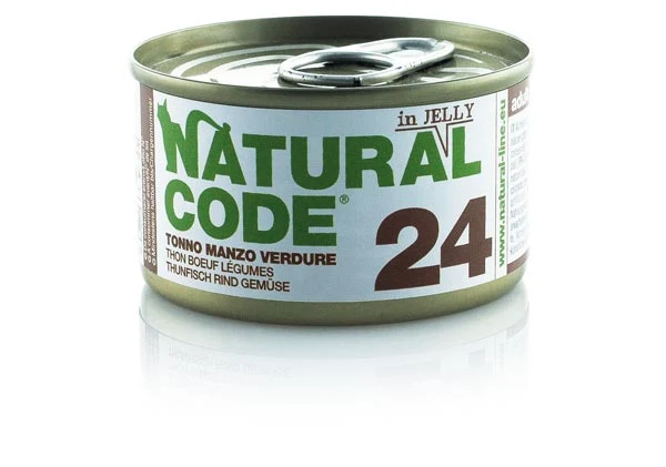 Natural Code Gatto Lattina (24) Adulto Tonno, Manzo & Verdure 85 g
