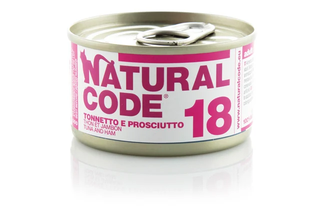 Natural Code Gatto Lattina (18) Adulto Tonnetto & Prosciutto 85 g