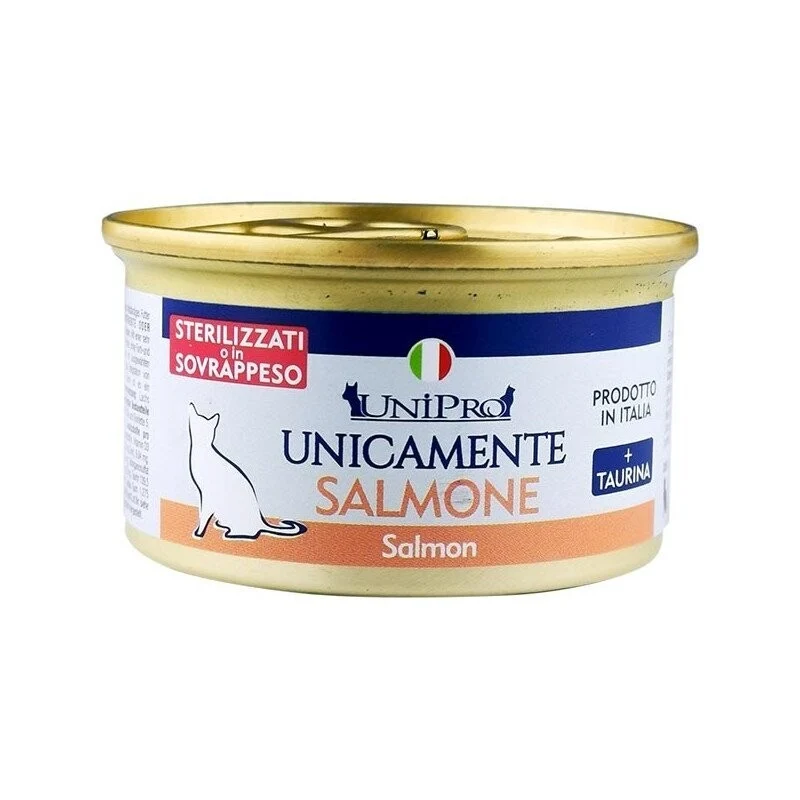 Unipro Unicamente Salmone Sterilizzato - Umido Gatto, 85g