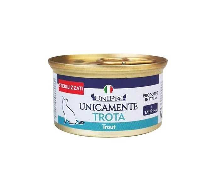 Unipro Unicamente Trota Sterilizzato - Umido Gatto, 85g