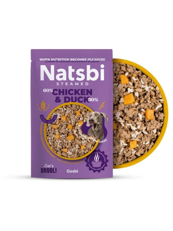 GOSBI CANE NATSBI STEAMED BUSTA ADULTO POLLO & ANATRA 200 GR