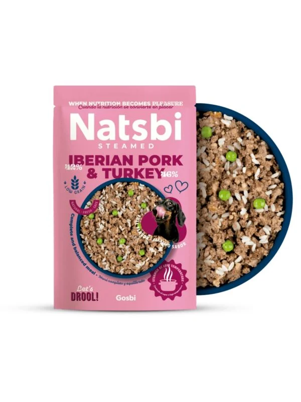Gosbi Cane Natsbi Steamed Busta Adulto Maiale Iberico & Tacchino 200 g