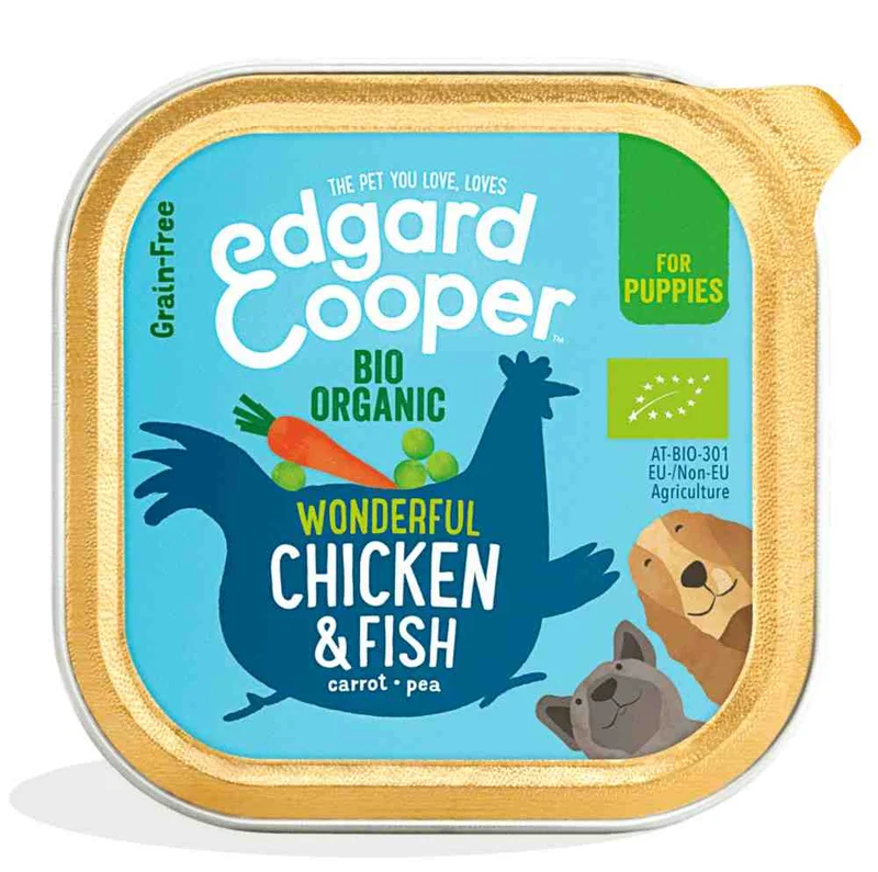 Edgard & Cooper Puppy Bio Pollo e Pesce Biologici - Umido, 100g