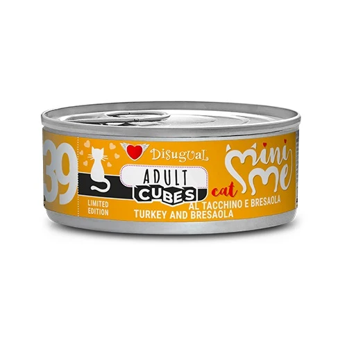 Disugual Gatto MiniMe Cubes (39) Adulto Tacchino & Bresaola Lattina 85 g