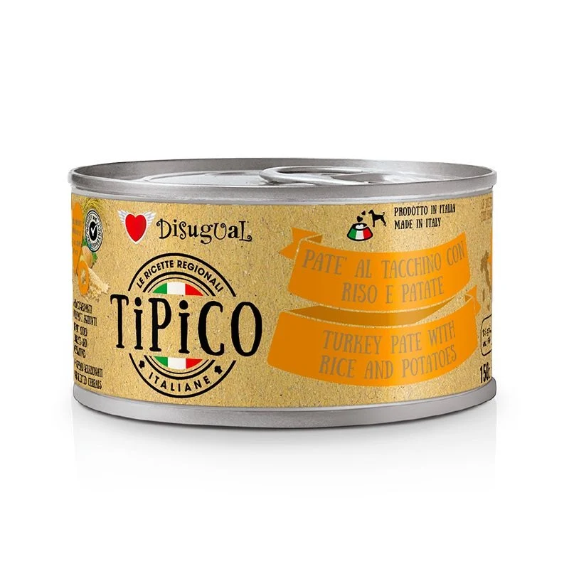 Disugual Cane Tipico Adulto Tacchino, Riso & Patate Lattina 150 g