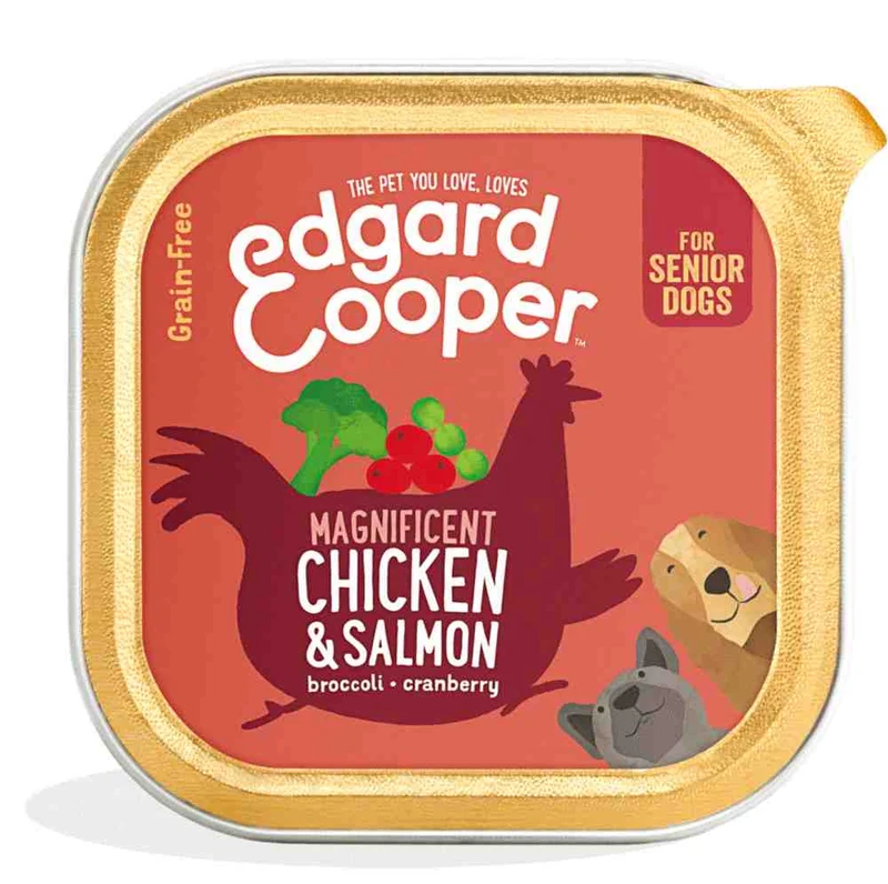 Edgard & Cooper Senior Pollo e Salmone con Broccoli - Umido, 150g