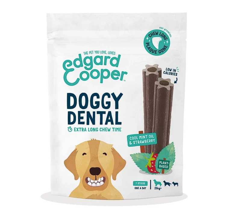 Snack Dental Edgard & Cooper Fragola e Menta per Cani Large - 240g
