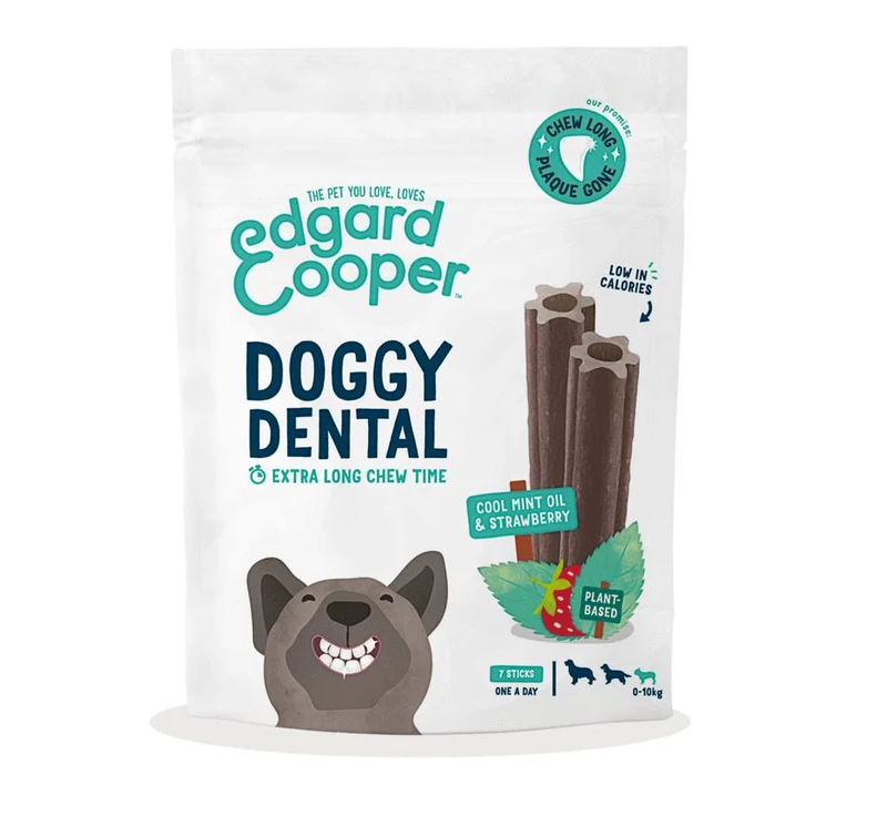 Snack Dental Edgard & Cooper Fragola e Menta per Cani Small - 105g