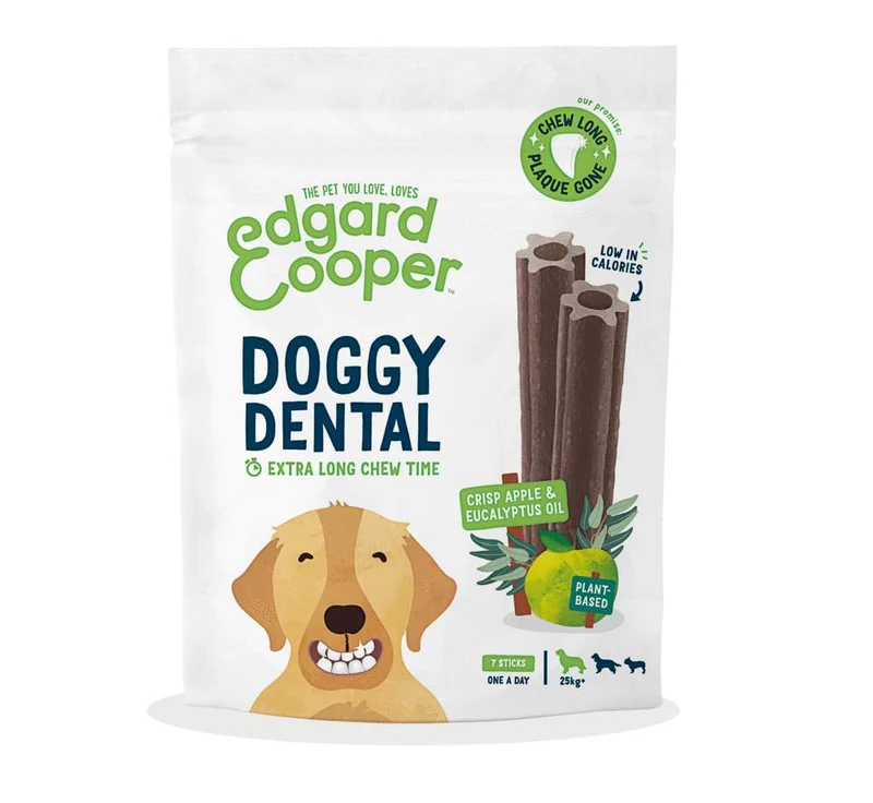 Snack Dental Edgard & Cooper Mela e Eucalipto per Cani Large - 240g