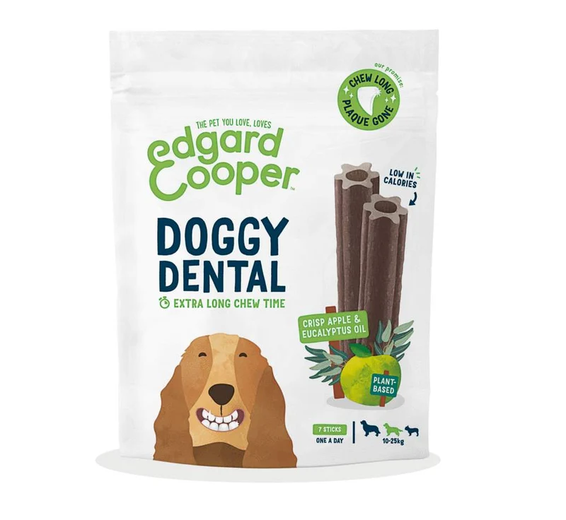 Snack Dental Edgard & Cooper Mela e Eucalipto per Cani Medium - 160g