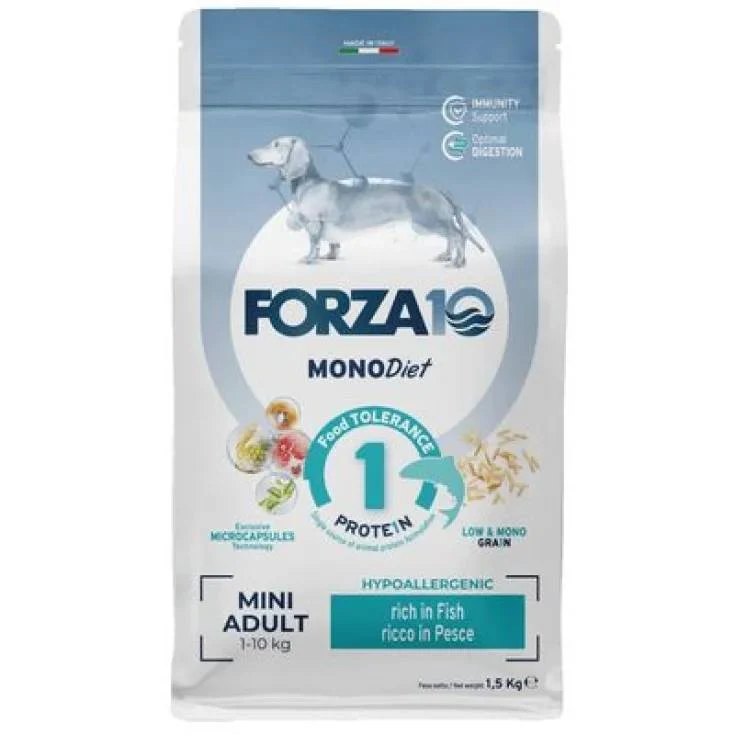 Forza 10 Diet Mini Low Grain al Pesce - Crocchette Cani, 1,5 kg