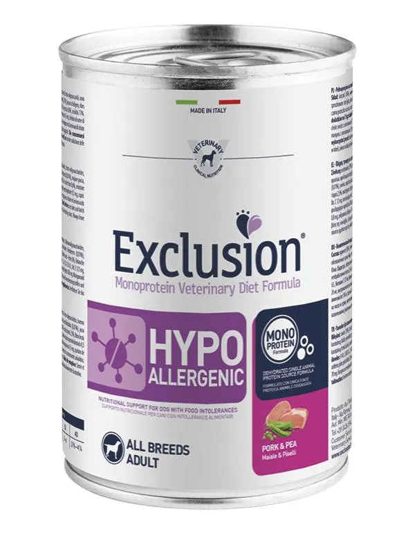 Exclusion Veterinary Dog Hypoallergenic Maiale e Piselli - 400g